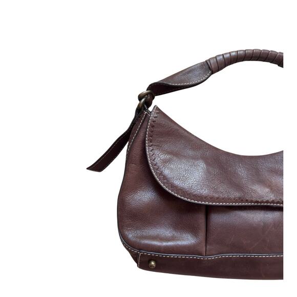 BCBG Brown Leather Shoulder Bag - Picture 8 of 10